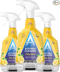 Astonish Zesty Lemon Scented Kitchen Cleaner 3 Pack - All Purpose Cleaning Solution Removes Grease, Grime, & Surface Stains - Cruelty Free Kitchen Grease And Multi Surface Cleaner - 750ml Spray Bottle