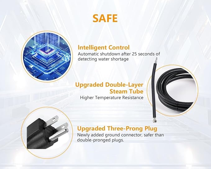 Handheld Steam Cleaner 2500W Powerful Steamer for Cleaning Home Upholstery Car and More, 15s Heat-Up, Portable Steam Cleaner for Deep & Multi-Surface Cleaning (Red)