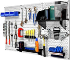 Wall Control 30-WRK-400WB Standard Workbench Metal Pegboard Tool Organizer,White/Black