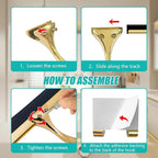Shower Squeegee for Glass Doors,10 Inch Stainless Steel Squeegee for Shower Glass with Storage Hook, Shower Squeegee for Tile Shower Walls, Window Mirror Squeegee and Car Glass (Gold)