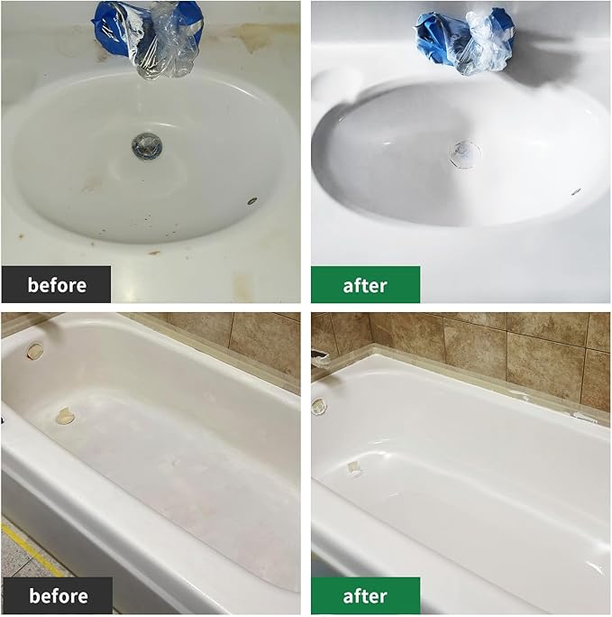 styleonme Tub and Tile Spray Paint White, 450ml 1 pack, Diy Countertop Paint Kit, Suitable for Ceramic, Porcelain, Fiberglass, Bathtub, Tile, Bathroom wall Repair Spray Paints