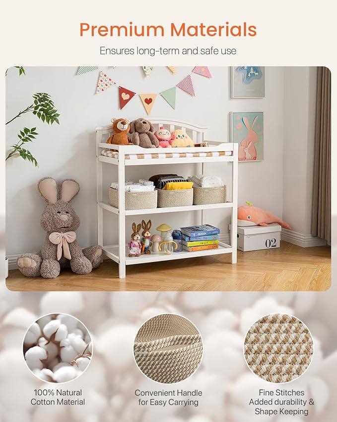 Small Woven Basket, 13.5 x 9.5 x 5 Inches, Storage Basket for Organizing, Cute Small Rope Shelf Closet Cube Storage Bins Baskets for Shelves, Dog Toy Gift Baskets Empty, 3 Pack Brown