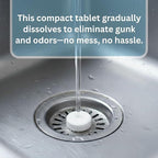 Drain, Toilet & Garbage Disposal Cleaning Tablets (10ct) – Powerful Deodorizing & Cleaning Tablets for Kitchen Sinks, Showers & Bathroom Drains – Non-Corrosive & Safe for Septic Systems