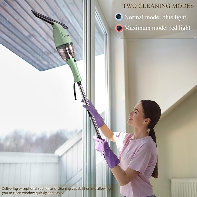 Rechargeable Window Vac, Window Vacuum Squeegee, Cordless Window Vacuum Cleaner Set, Electric Cleaning Tool for Windows, Tiles, Mirrors, Visual Water Tank
