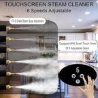 Touchscreen Steam Cleaner 1100ML 2500W High Temperature Pressure Handheld Steam Cleaning Machine with Brush Heads and Gloves 7 in 1 for Car Floor Kitchen Bathroom Window Furniture (Red)