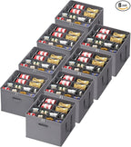 Lifewit Shoe Storage Organizer for Closet, Fabric Large Shoe Box Storage Containers with Clear Cover, Foldable Bins for Boots Heels Sneakers Fits 96-128 Pairs (Each 12-16 Pairs) 8 Pack Gray
