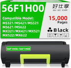 HAO SHI XIANG 56F1H00 56F1H0E High Yield Remanufactured Toner Cartridge Compatible for 56F1000 MS321 MS421 MS521 MS621 MS622 MX321 MX421 MX521 MX522 MX622 Laser Printer (56F1H00-15000Pages-1Pack)