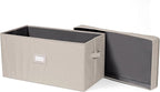 Covermates Keepsakes - Storage Box - Heavy Duty Polyester - Reinforced Handles - ID Window - Indoor Storage - Closet Storage, Beige Heather