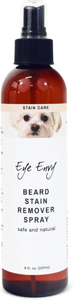 Eye Envy Beard Stain Remover Spray for Dogs/Cats. 100% Natural, Safe. Remove Stains from Drooling, Saliva, Food, Runoff from Tearing. Treats The Cause. Removes Odors. Keeps Dog Beards Clean. 8oz