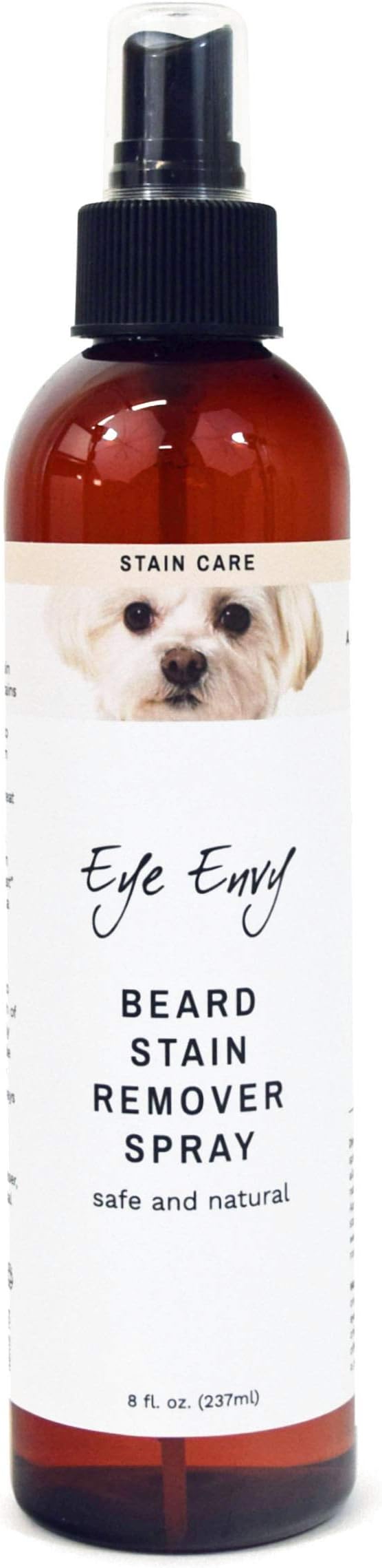 Eye Envy Beard Stain Remover Spray for Dogs/Cats. 100% Natural, Safe. Remove Stains from Drooling, Saliva, Food, Runoff from Tearing. Treats The Cause. Removes Odors. Keeps Dog Beards Clean. 8oz