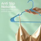 Utopia Home Plastic Hangers 50 Pack - Perfect Space Saving Clothes Hanger - Durable and Strong - Perfect Closet Organizers with Shoulder Grooves (Blue)