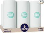 Save Trees Bamboo Paper Towels 6pk - 750 Sheets Paper Towels Rolls Ultra Absorbent & Durable Eco-Friendly - FSC-Certified, totally Plastic-Free, and Vegan