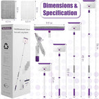 Baseboard Cleaner Tool with Handle, 60" Extendable Long Handle Baseboard Cleaner with 5 Reusable Pads for Baseboards Cleaning, Ceiling, Wall, Floor, Bathroom Kitchen