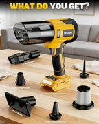 Cordless Vacuum Cleaner for DeWalt Battery, 5 in 1 Lightweight Electric Handheld Vacuum with 3 x HEPA Filter, 20KPA Powerful Suction, 200W Brushless Motor for Carpet,Sofa,Car (Battery Not Included)