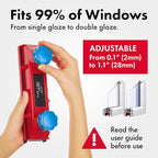 Tyroler Magnetic Window Cleaner Tool | The Glider D-3 AFC Double Sided Outside Window Cleaner Fits Windows 0.1"-1.1" Thick, Adjustable Control Magnet Window Cleaner Tool, Ideal Magnetic Glass Cleaner