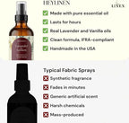 Lavender & Vanilla Linen Spray | Relaxing Aromatherapy Made with Pure Essential Oils | Fabric Freshener for Yoga Mats Living Room Couch Beddings | 4 fl oz