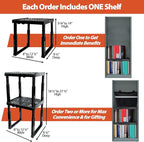Locker Organizer Shelf， Adjustable Width and Height, Ideal Locker for School, Office, and Gym Lockers (Black 2 Pack), PLKSLF01