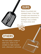 Heavy Duty Sifting Shovel with Adjustable Handle (26"-48") – Metal Sand Sifter Scoop with D-Grip for Chicken Coop, Beach, Farm Goat Stall & Garden Poop Cleaning – Durable Mesh Design