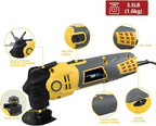 NEWONE Anti-vibration Oscillating Tool 4 Amp Oscillating Multi-Tool Kit with 4° Oscillation Angle,6 Variable Speed with 5-piece Electric Multitool Blades (Yellow Black)