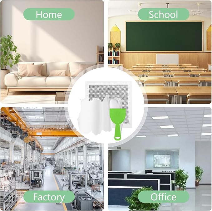 Drywall Repair Kit, 10Inch Drywall Patch Kit Self Adhesive Aluminum Plasterboard Wall Patches Quick Fix Plaster Wall with Scraper for Plaster Roof Drywall Crack Repair (8Pcs Kit)