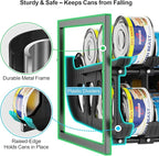 iSPECLE Expandable Can Storage Organizer Pantry, 2 Pack Large Capacity 80 Cans Pantry Organizers and Storage, Auto Rolling Dispenser & Stackable Holder for Deep Pantry Shelves, Black