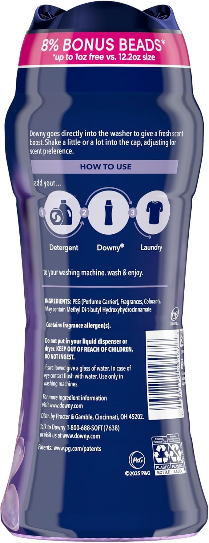 Downy Infusions In-Wash Laundry Scent Booster Beads, CALM, Soothing Lavender and Vanilla Bean, 12.2 oz