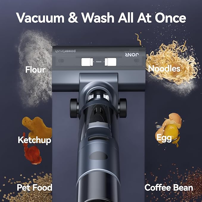 JONR ED12 PRO Wet Dry Vacuum Cleaner,Vacuum Mop All in One, Three Sided Cleaning,Hot Water Self-Cleaning,Hot Air Drying,Tangle-Free,Smart Hard Floor Cleaner Machine with Powerful Suction