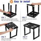 Locker Organizer Shelf， Adjustable Width and Height, Ideal Locker for School, Office, and Gym Lockers (Black 2 Pack), PLKSLF01