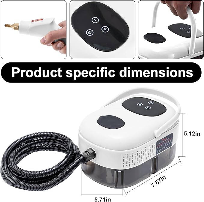 Handheld Steam Cleaner,Steam Cleaner with Smart Touch Screen, High Pressure Steamer,15sec Heat-up Deep Cleaning Steamer(White), for Kitchen,Bathroom,Furniture,Car,Grout,Tile and More