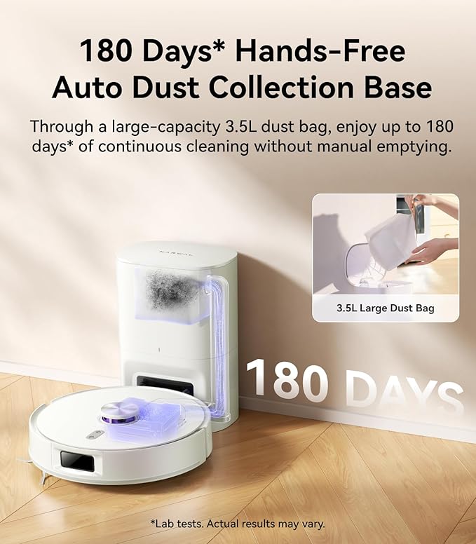 NARWAL Freo S Robot Vacuum and Mop Combo, 8000Pa Suction, 180 Days Hands Free, Self-Emptying Base, LDS Navigation, Obstacle Avoidance, Robot Vacuum Cleaner for Pet Hair & Hard Floors