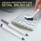 Small Cleaning Brush Set 3pcs—Crevice Brushes for Cleaning—Scrub Brushes Set with Silicone Tipped Scrub Brush—Stiff Handle Miniature Cleaning Brush for Kitchen Uensils, Tight Spaces, Tub, Shower