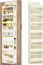 Over The Door Organizer, 7 Tier Door Hanging Organizers with 7 Large Pockets 12 Side Pockets, Behind Door Storage Hanging Shelves for Closet Bathroom Bedroom Nursery