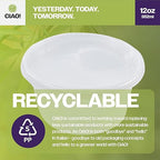 CIAO! 12OZ PP Injection Molded Soup-Deli Container with LLDPE Lid, Microwavable and BPA Free (240/240 combo pack)