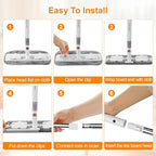 MUEE Window Cleaning kit,2-in-1 Adjustable Window Washing Squeegee Kit with Extension Pole,Squeegee Window Cleaner Tool with Scrubber and Rotating Head for Indoor and Outdoor Window