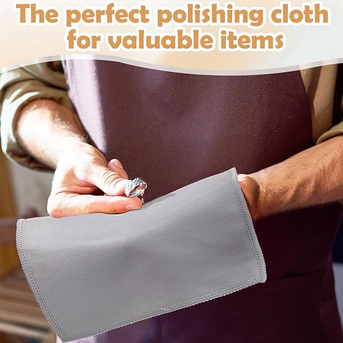 Patelai 6 Pieces Silver Polish Set, 4 Cleaning Horsehair Silver Brushes with 2 Pieces Silverware Polishing Cloth Jewelry Cleaning Kit for Detail Work, Jewelry Tarnish Silverware Plateware