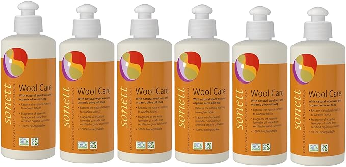 Sonett Organic Wool Care for Restoring Wool and Silk, Returns the natural elasticity to woolen fabrics 10 fl. oz (Pack of 6)