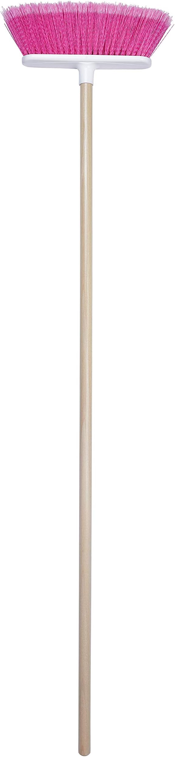The Original Soft Sweep Magnetic Action Fuchsia Broom with Natural Finish Wood Handles (4 Fuchsia Brooms)