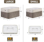 BALEINE 1 Pack Fabric Storage Bins for Shelves, Linen Storage Baskets for Organizing, Decorative Closet Bins for Clothes, Home (Brown, 12"x8"x8")