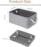 Storage Baskets for Shelves 11.8x7.9x5.2 Inch-Foldable Fabric Organizing Storage Bins with Handles, Closet & Bathroom Organizer, Home Storage for Kitchen, Office (1-Pack, Gray)