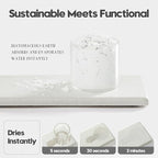 2PCS 7"x3.5" Water Absorbing Bathroom Sink Vanity Trays, Diatomite Stone Quick Drying Mat for Kitchen Counter, Dish Rack Dispenser Sponge Holder Caddy Organizer, Beige, 7"x3.5"