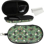 Double Eyeglasses Case, Hard Shell Dual Sunglasses Organizer with Zipper Clip Travel Glasses Storage for Women Men