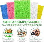 Compressed Cellulose Sponges - 32 Pack Natural Pop Up Dish Sponge for Kitchen - Compostable Plant-Based Cleaning Sponges Bulk – Non Scratch Natural Sponge for Dishes & Household Cleaning