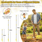 Lightweight Leaf Rake for Lawns - Anti-Break Nylon Plastic Head,Easy Yard & Garden Rake for Women,Seniors,Kids, 16.5" Wide for Leaves, Grass,Pine Needles,Gardening,Adjustable 35–65" Long Handle