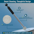 Pumice Stone Toilet Bowl Cleaner,16.7Inch Toilet Pumice Stone with Handle Cleans Hard Water Ring Calcium Buildup&Stains for Toilet Bath Kitchen Household Cleaning（Black