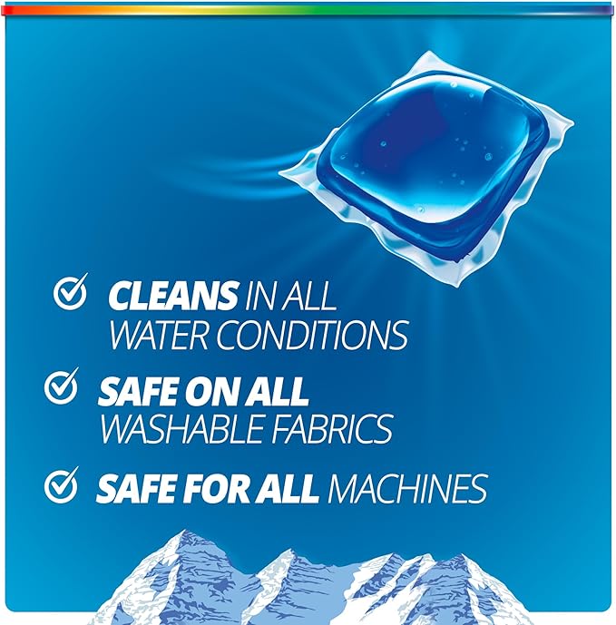 Purex 4-in-1 Laundry Detergent Pacs, Mountain Breeze, 66 Count, Brightening and Whitening, Powerful Clean, Tough on Stains, Boost of Freshness