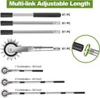 Wheel Rotary Manual Edger Lawn Tool, Grass Edge Trimmer, Sidewalk Lawn Edger Tool, Adjustable 3 Sections Stainless Steel Handle, Ergonomic, 56.5-Inch