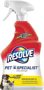 Resolve Pet Specialist Urine Destroyer Spray – Pet Stain & Odor Remover, Carpet Cleaner Solution for Cat and Dog Urine, 22 Fl Oz