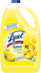 Lysol Multi-Surface Cleaner, Sanitizing and Disinfecting Pour, to Clean and Deodorize, Sparkling Lemon and Sunflower Essence, 144 Fl Oz