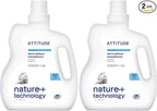 ATTITUDE Liquid Fabric Softener,Plant-Based & Vegan,HE Compatible,Naturally Derived,Wildflowers Scent,80 Loads,67.6 Fl Oz,(Pack of 2)