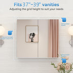 Sunrosa Aluminum Bathroom Medicine Cabinet with Mirror, 36"27.5", Wall-mountable and Recessed-in, 2 Doors Cabinet Organizer